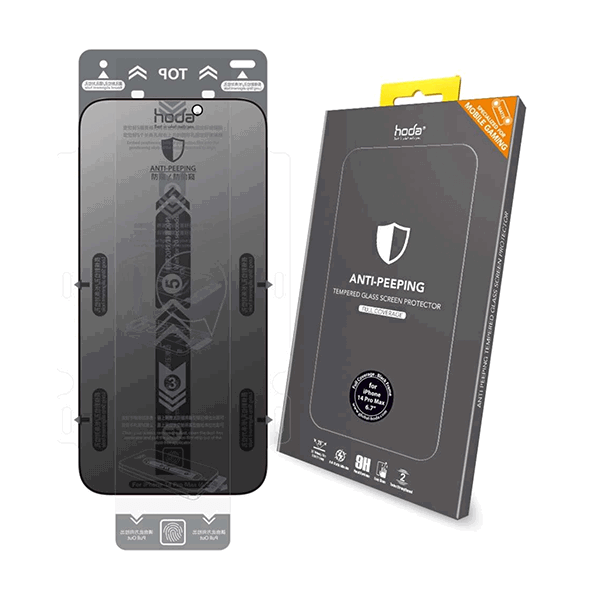 Kính cường lực iPhone 14 Pro Max Hoda Chống nhìn trộm-Clear