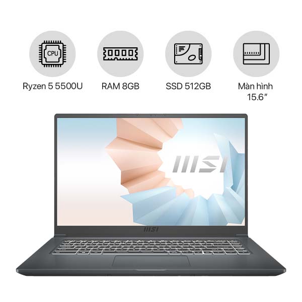 Laptop MSI Modern 15 A5M 238VN (R5-5500U / 8GB / 5