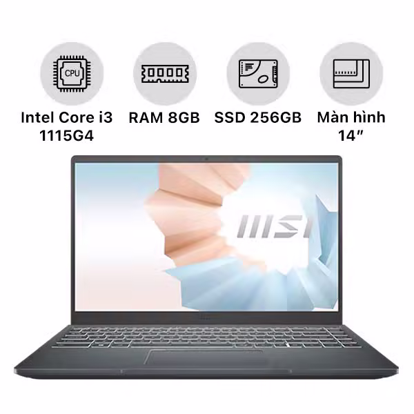 Laptop MSI Modern 14 B11MOU 1028VN (i3-1115G4 / 8G - ảnh 1