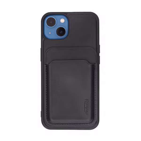 Ốp da có ví thẻ iPhone 13 màu đen - ảnh 2
