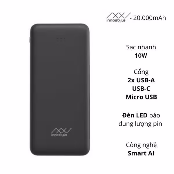 Pin sạc dự phòng Innostyle Powergo II Smart AI 200 - ảnh 1