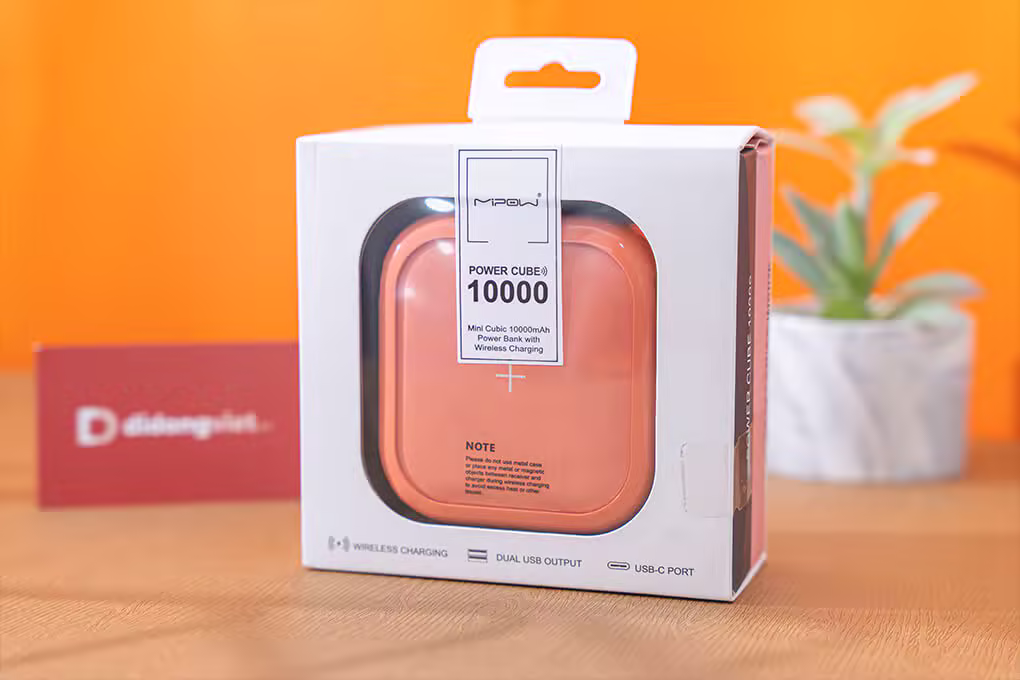 Pin sạc dự phòng kiêm sạc không dây Mipow Cube 100 - ảnh 4