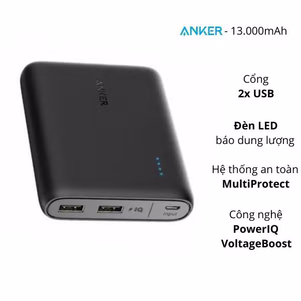 Pin sạc dự phòng Anker PowerCore 13000mAh cũ - ảnh 2