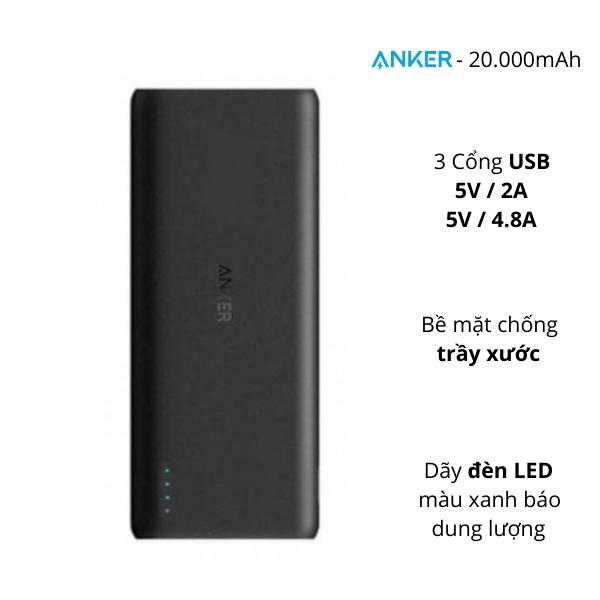 Pin sạc dự phòng Anker PowerCore 20.000mAh