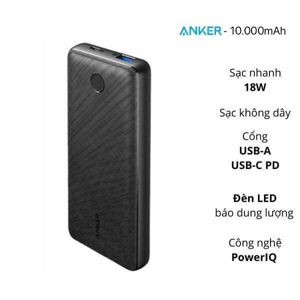 Pin Sạc dự phòng Anker PowerCore III 10.000mAh A1617