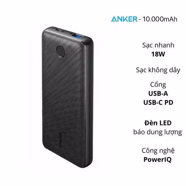Pin Sạc dự phòng Anker PowerCore III 10.000mAh A1617 - ảnh 1