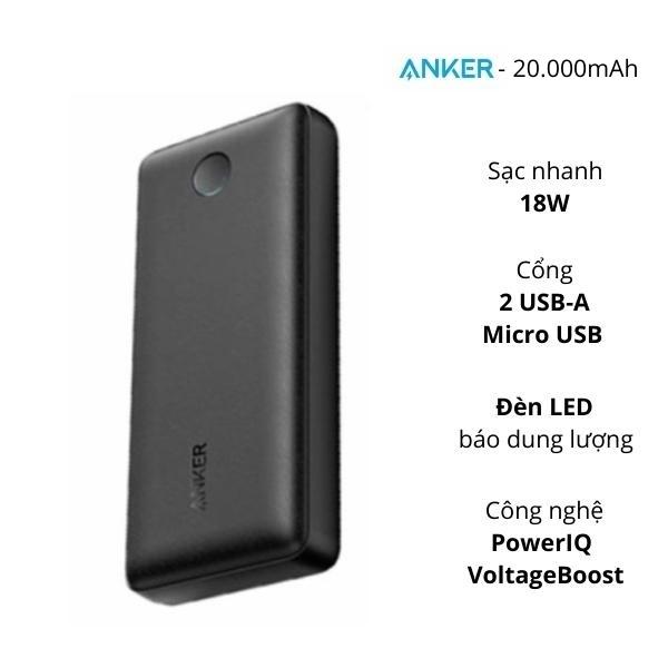 Pin sạc dự phòng Anker PowerCore Select 20.000mAh