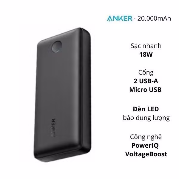 Pin sạc dự phòng Anker PowerCore Select 20.000mAh - ảnh 1
