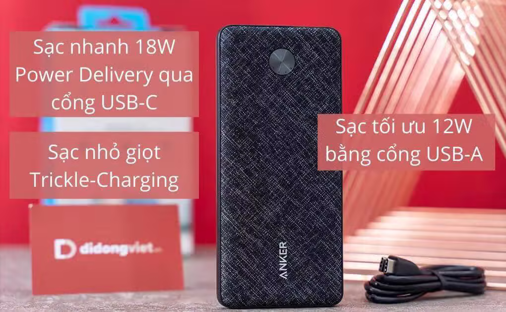 Pin sạc dự phòng Anker PowerCore Slim 10000 PD A1231 (Likenew) - ảnh 3
