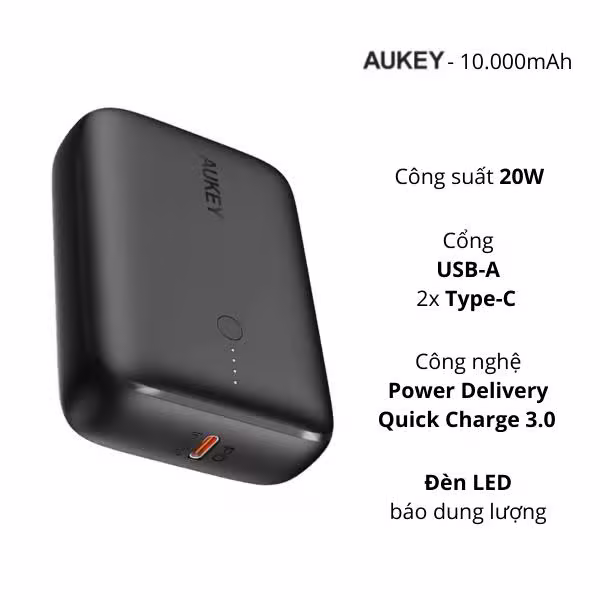 Pin sạc dự phòng Aukey 10.000mAh PB-N83S - ảnh 1