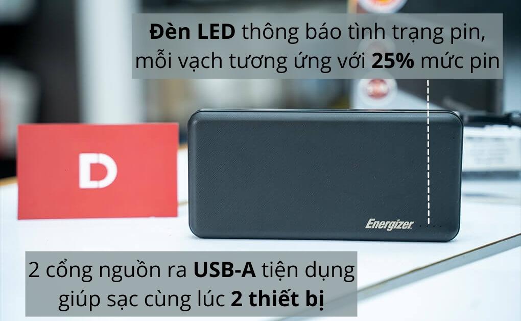 Pin sạc dự phòng Energizer 10,000mAh /3.7V Li-Polyme - UE10053