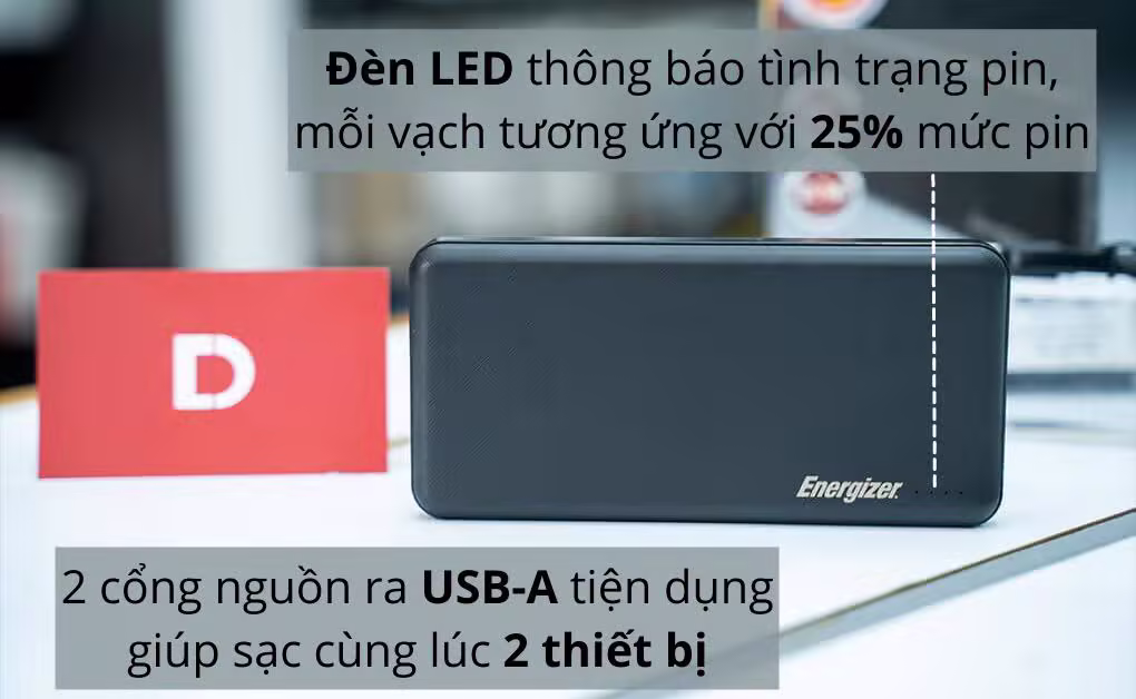 Pin sạc dự phòng Energizer 10,000mAh /3.7V Li-Polyme - UE10053 - ảnh 2
