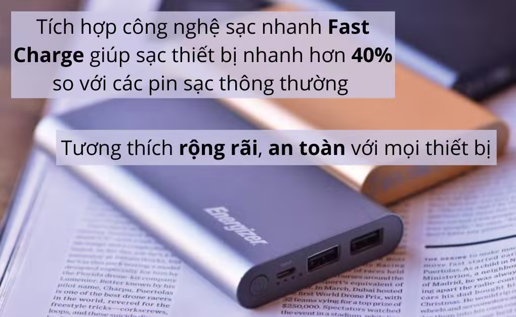Pin sạc dự phòng Energizer 10.000mAh - UE10012 - ảnh 3