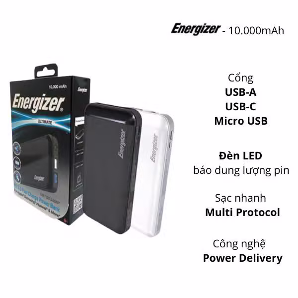 Pin sạc dự phòng Energizer 10.000mAh - UE10030MP - ảnh 2