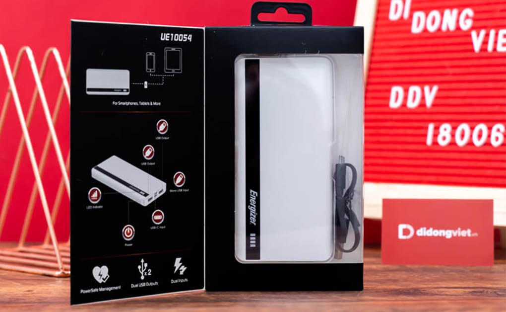 Pin sạc dự phòng Energizer 10,000mAh /3.7V Li-Polyme - UE10054