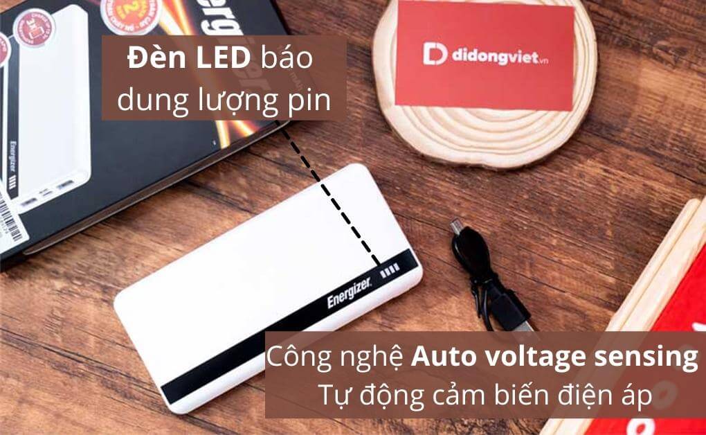 Pin sạc dự phòng Energizer 10,000mAh /3.7V Li-Polyme - UE10054