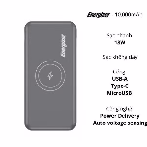 Pin sạc dự phòng Energizer QE10007PQGY - ảnh 1