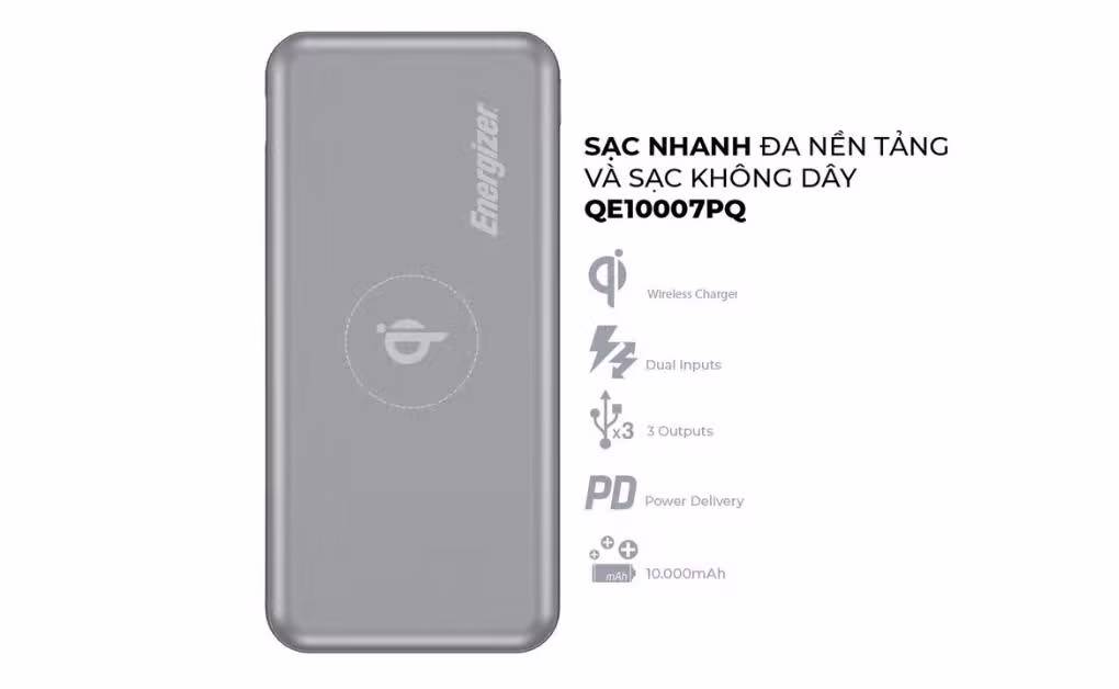 Pin sạc dự phòng Energizer QE10007PQGY - ảnh 2