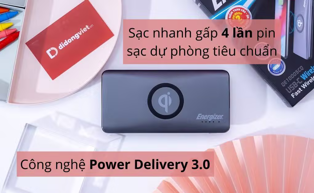 Pin sạc dự phòng Energizer tích hợp sạc không dây cũ - ảnh 3