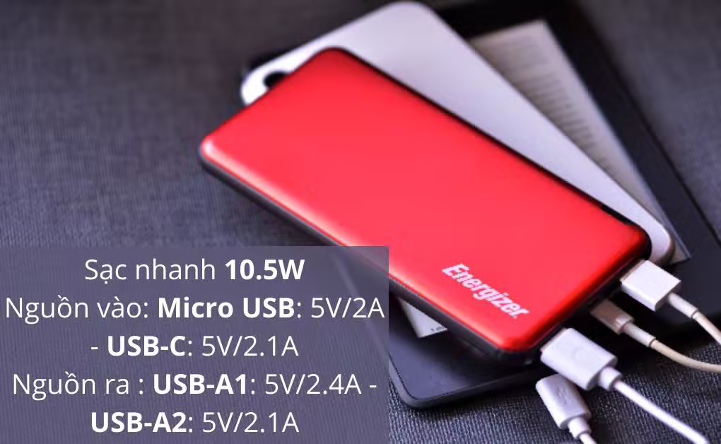 Pin sạc dự phòng Energizer 10000mAh - UE10046RD-Mà - ảnh 2