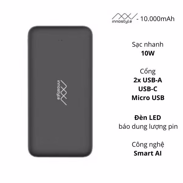 Pin sạc dự phòng Innostyle Powergo 10.000mAh - ảnh 1