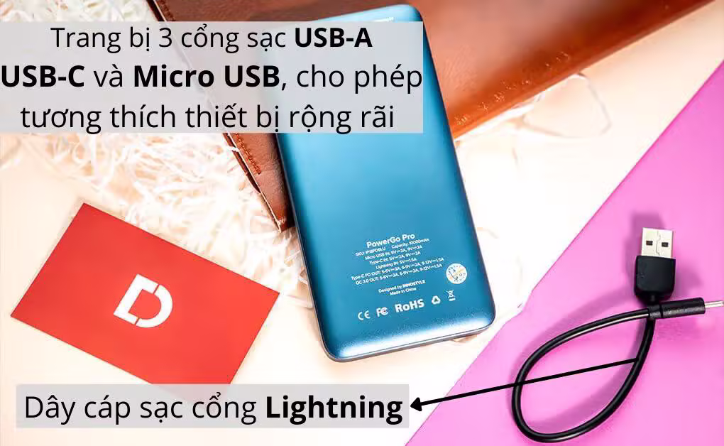 Pin sạc dự phòng Innostyle Powergo Pro 10.000mAh Q - ảnh 2