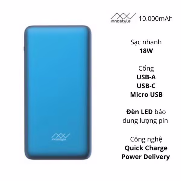 Pin sạc dự phòng Innostyle Powergo Pro 10.000mAh Q - ảnh 1