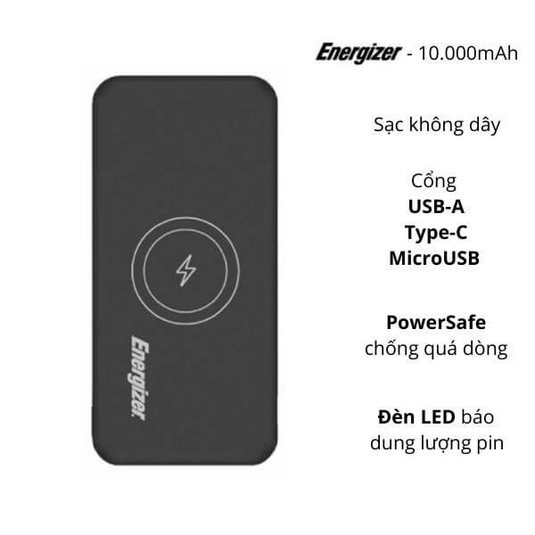 Pin sạc dự phòng Energizer 10,000mAh - QE10007BK