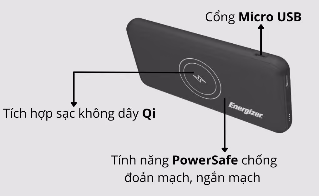 Pin sạc dự phòng Energizer 10,000mAh - QE10007BK - ảnh 4