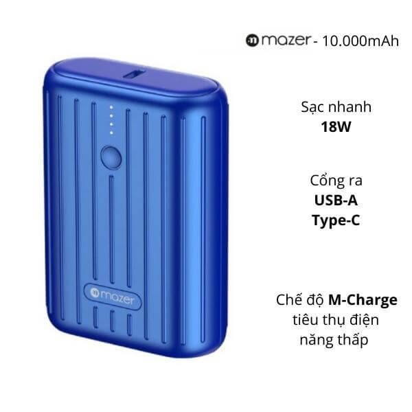Pin sạc dự phòng MAZER Pocket Power Mini 10000mAh - ảnh 1