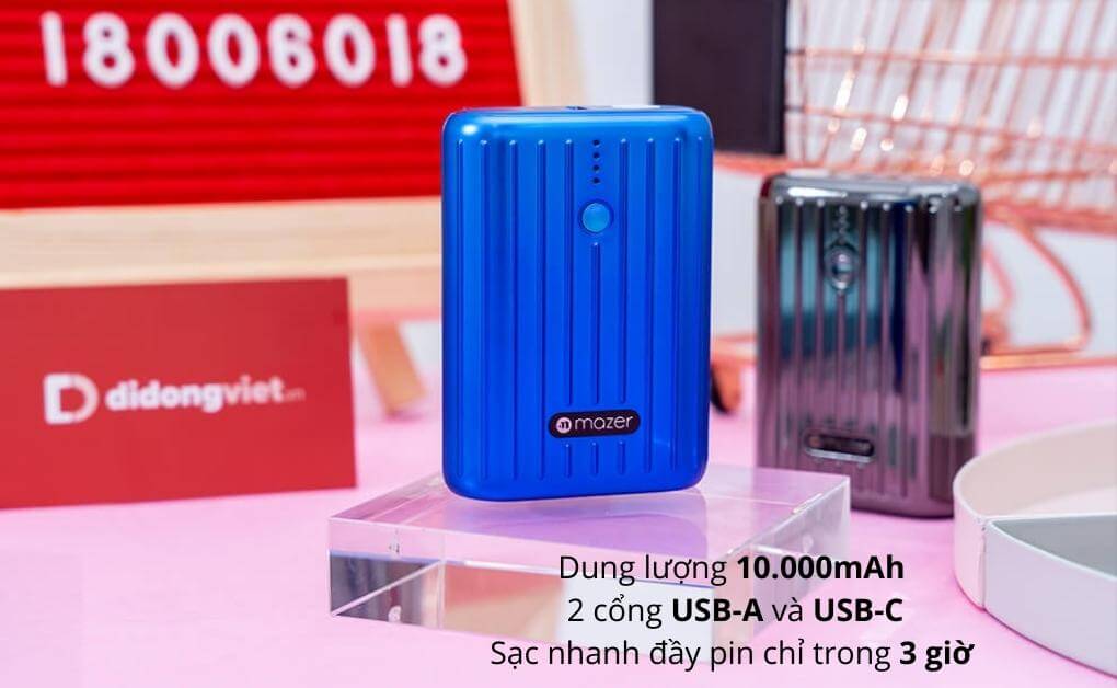 Pin sạc dự phòng MAZER Pocket Power Mini 10000mAh - ảnh 2