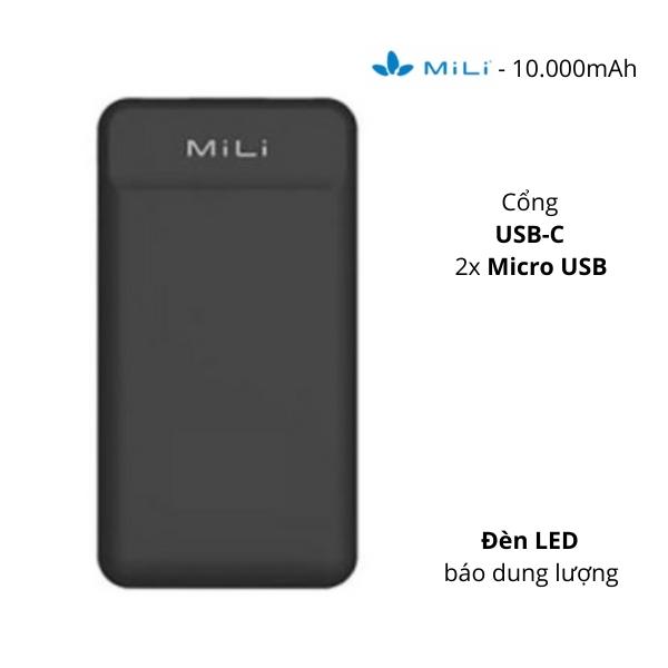 Pin dự phòng Mili Power Shine II 10.000mAh