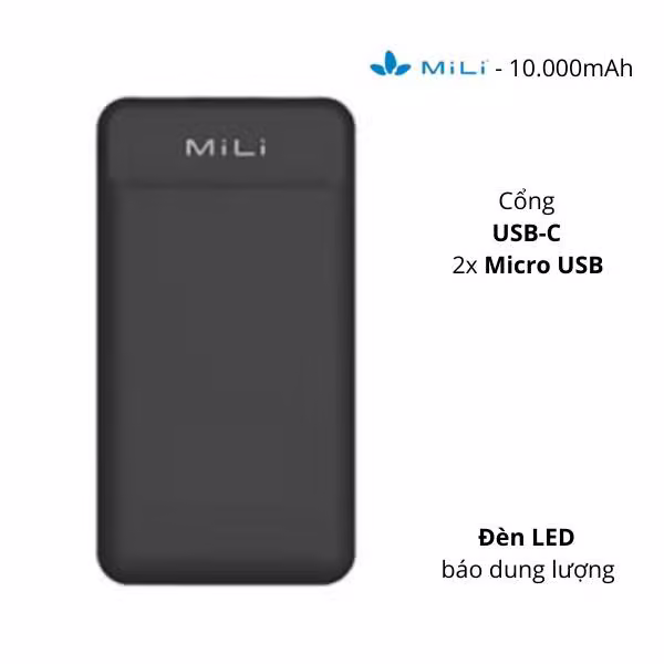 Pin dự phòng Mili Power Shine II 10.000mAh - ảnh 1