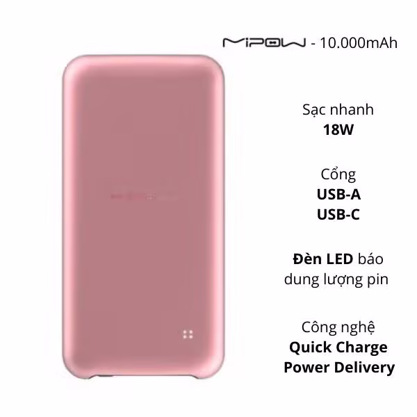 Pin sạc dự phòng Mipow Cube 10000mAh PD 18W - ảnh 1