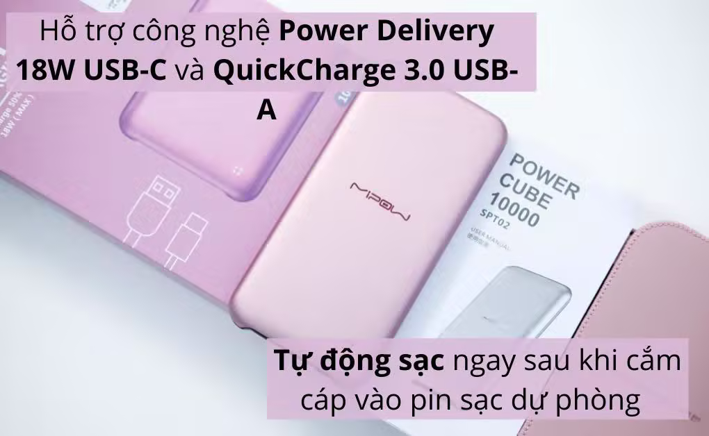 Pin sạc dự phòng Mipow Cube 10000mAh PD 18W - ảnh 3