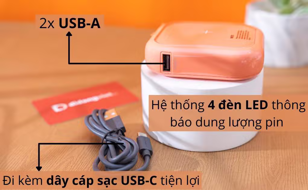 Pin sạc dự phòng kiêm sạc không dây Mipow Cube 100 - ảnh 3