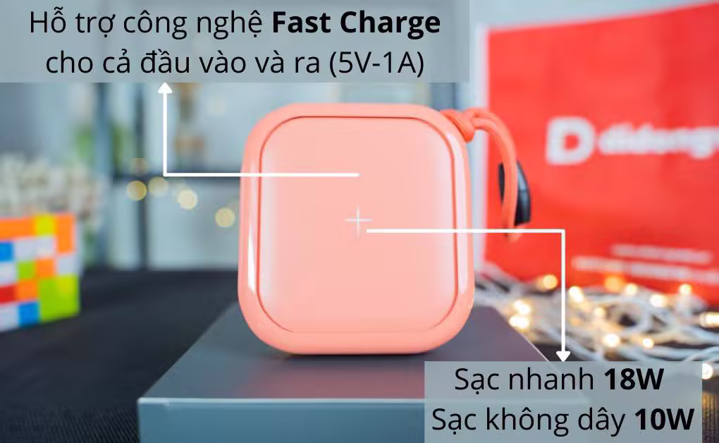 Pin sạc dự phòng kiêm sạc không dây Mipow Cube 100 - ảnh 2