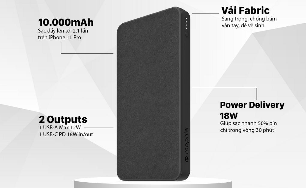 Pin sạc dự phòng Mophie Powerstation 10.000mAh PD