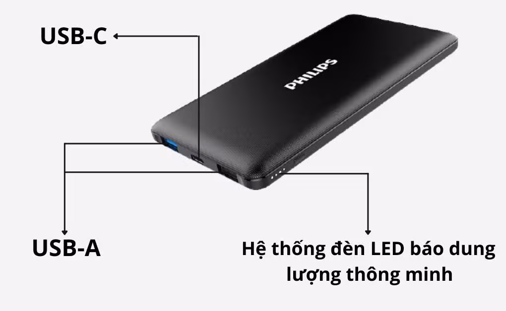 Pin sạc dự phòng Philips 10000mAh DLP6712N - ảnh 3
