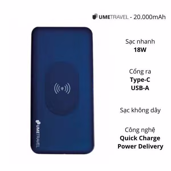 Pin sạc dự phòng Wireless Polymer 10000mAh - Umetr - ảnh 1