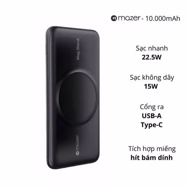 Pin sạc dự phòng không dây Mazer Infinite.Boost Ma - ảnh 1