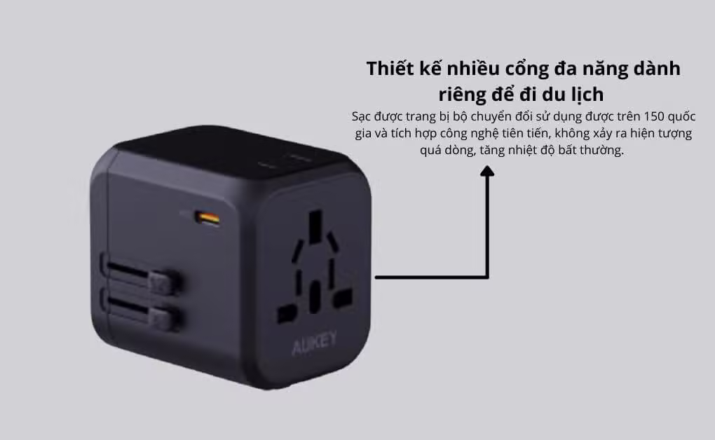 Sạc đa năng nhiều cổng Aukey PA-TA04 PD30W-Màu đen - ảnh 4
