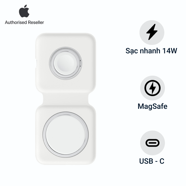 Đế sạc không dây Apple MagSafe Duo Chính hãng-Màu trắng