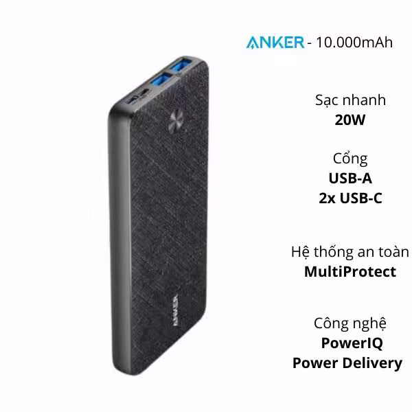 Pin sạc dự phòng Anker PowerCore Slim 10000 PD - A1244 - ảnh 1