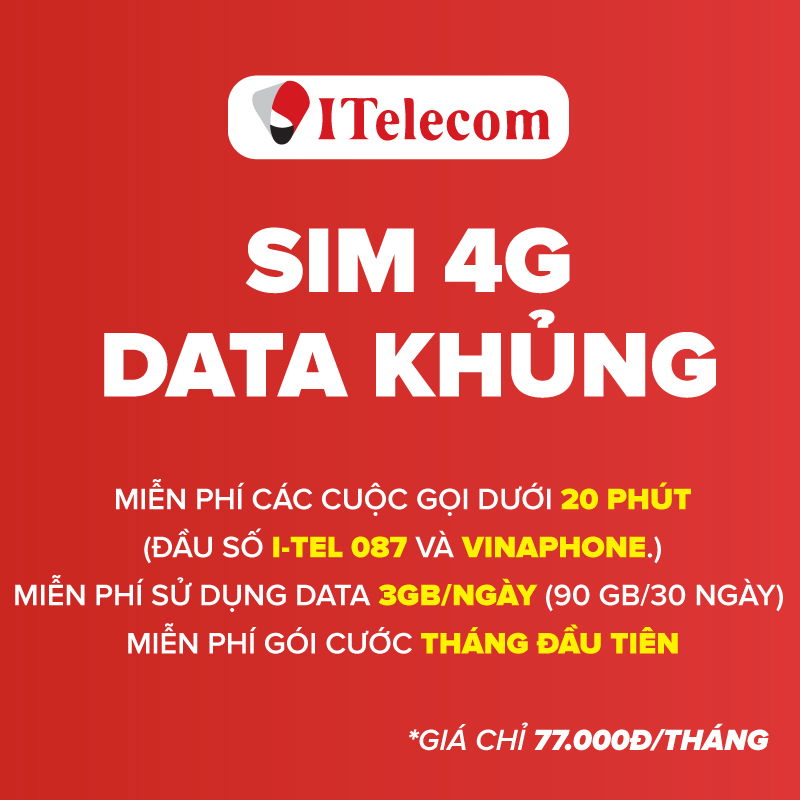 SIM 4G Data Itelecom May77-Gói 1