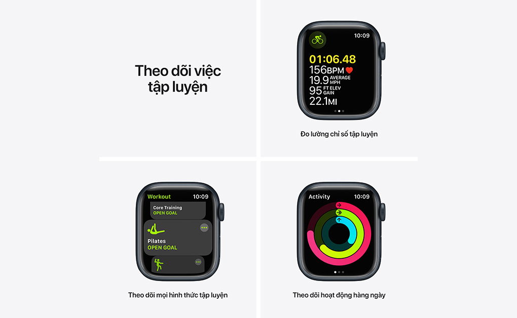 Apple Watch Series 7 41mm (4G) Viền nhôm - Dây cao su