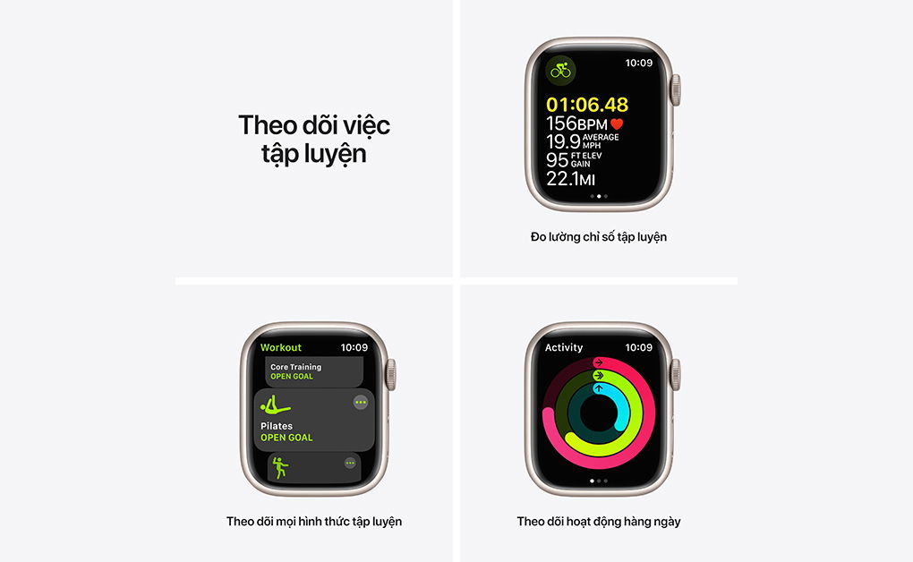 Apple Watch Series 7 41mm (GPS) Viền nhôm - Dây cao su