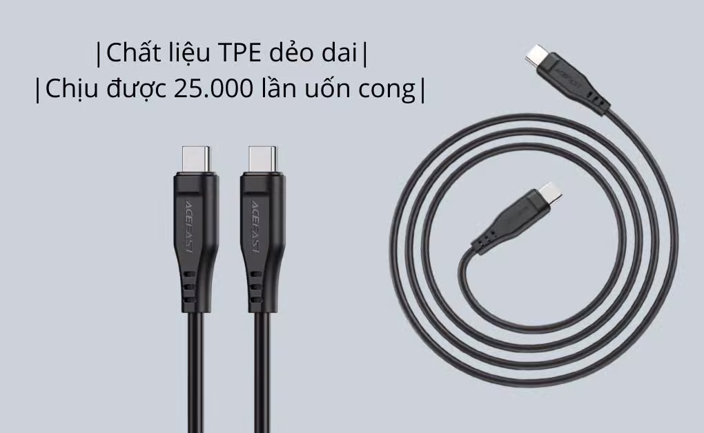 Cáp ACEFAST Type C to Type C (1.2m) vỏ nhựa - C3-03 - ảnh 2