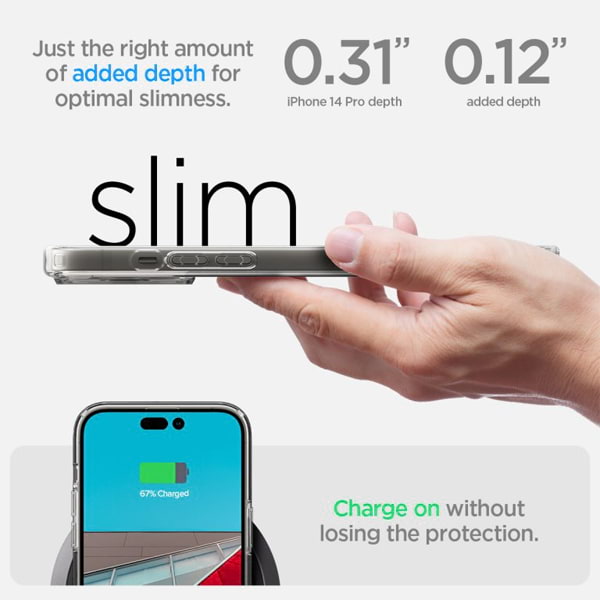 Ốp lưng iPhone 14 Pro Spigen Crystal Hybrid Magfit-Trong suốt