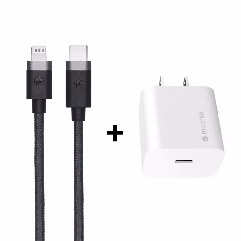 Bộ combo cáp sạc Mophie 20W Type C to lightning màu trắng - ảnh 2